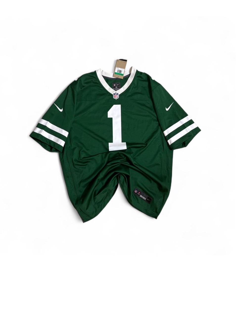 Nike Men's Green Football Jersey with White Number